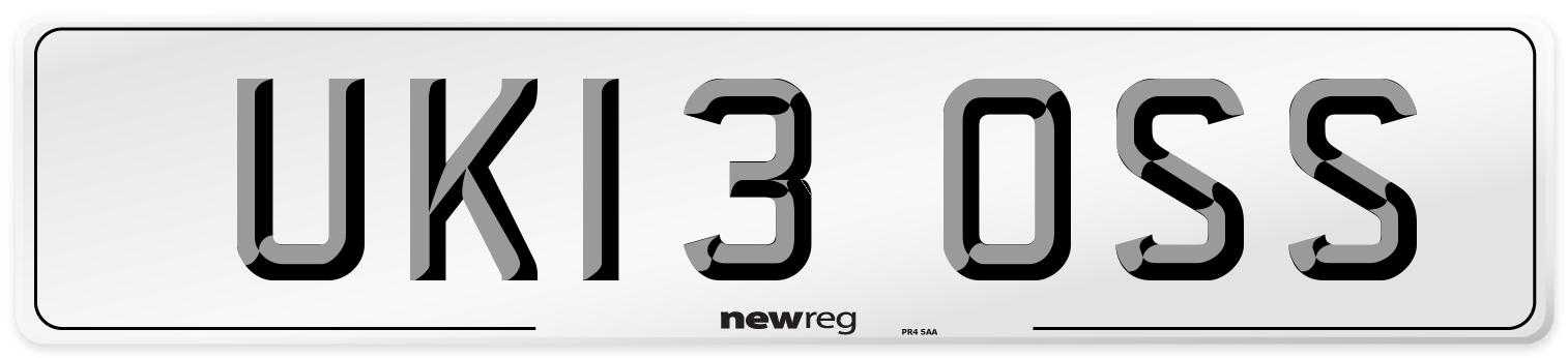UK13 OSS Number Plate from New Reg